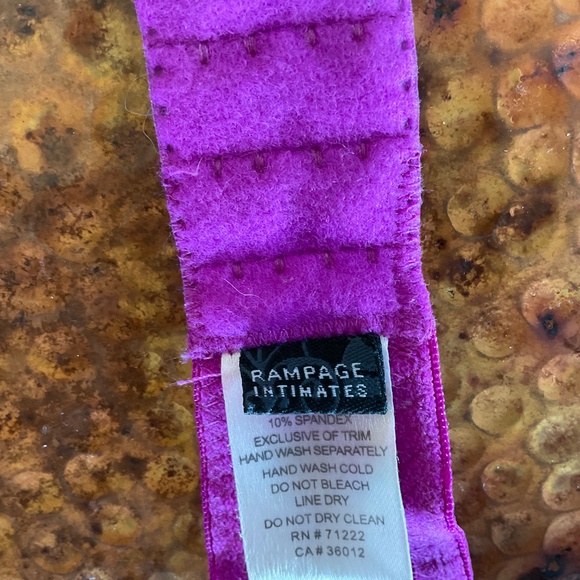 Rampage Intimates Lace Lightly Padded Bra. Size 34C. Orchid purple/pink. - Picture 8 of 8